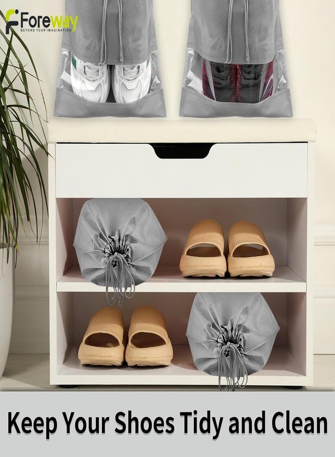 FOREWAY Shoe Bag for Travel & Storage, Women & Men, Travelling Shoe Storage Bag, Shoe Storage Organizer Bag (6, Grey) - Image 4